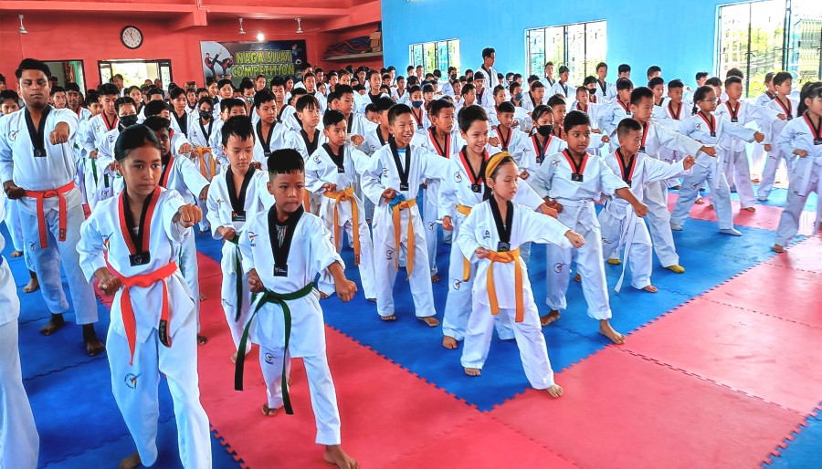 Players of various schools in Dimapur during the Taekwondo exam held in the Faith in Action Taekwondo headquarter at Y Zhimo Colony, Dimapur on September 10.